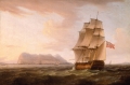 A British Man of War before the Rock of Gibraltar by Thomas Whitcombe Wall Art Painting Prints Poster Canvas Picture Hanging Photo Gift Idea Home Decor