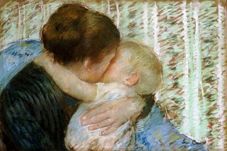 A Goodnight Hug By Mary Cassatt Wall Art Painting Prints Poster Canvas Picture Hanging Photo Gift Idea Home Decor