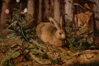A Hare in the Forest By Hans Hoffmann Wall Art Painting Prints Poster Canvas Picture Hanging Photo Gift Idea Home Decor