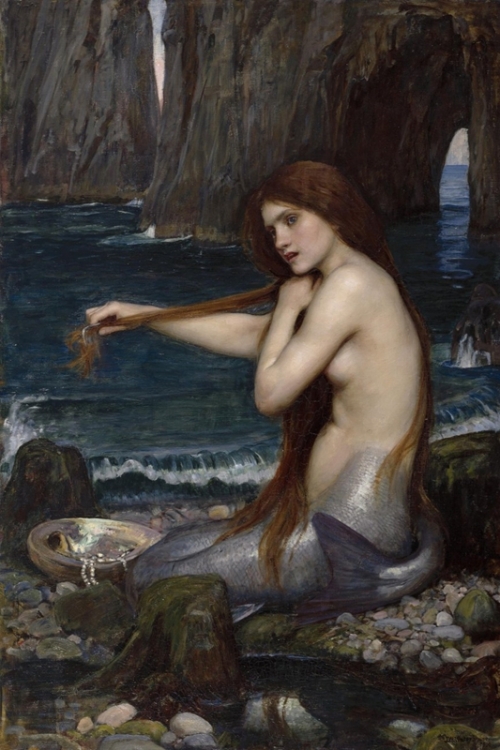 A Mermaid by John William Waterhouse Wall Art Painting Prints Poster Canvas Picture Hanging Photo Gift Idea Home Decor