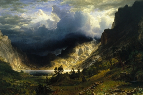 A Storm in the Rocky Mountains, Mt Rosalie By Albert Bierstadt Wall Art Painting Prints Poster Canvas Picture Hanging Photo Gift Idea Home Decor