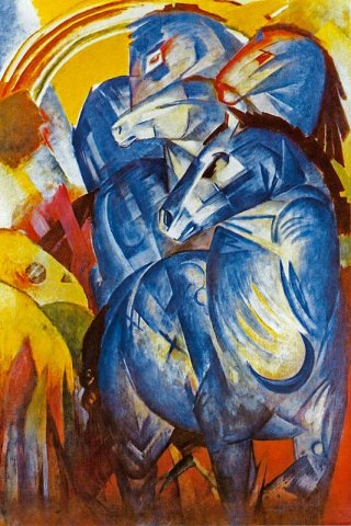 A Tower of Blue Horses By Franz Marc Wall Art Painting Prints Poster Canvas Picture Hanging Photo Gift Idea Home Decor