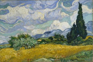A Wheatfield with Cypresses By Vincent van Gogh Wall Art Painting Prints Poster Canvas Picture Hanging Photo Gift Idea Home Decor