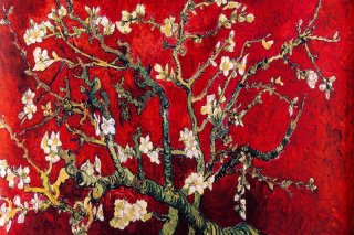 Almond Blossom on Red By Vincent van Gogh Wall Art Painting Prints Poster Canvas Picture Hanging Photo Gift Idea Home Decor