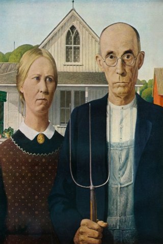American Gothic By Grant Wood Wall Art Painting Prints Poster Canvas Picture Hanging Photo Gift Idea Home Decor