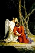 angel with Jesus christ before arrest in the Garden of Gethsemane By Carl Heinrich Bloch