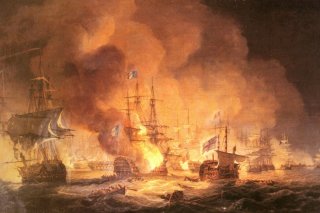 Battle of the Nile By Thomas Luny Wall Art Painting Prints Poster Canvas Picture Hanging Photo Gift Idea Home Decor