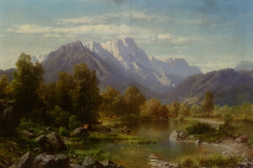 Berglandschaft By Karl Millner Wall Art Painting Prints Poster Canvas Picture Hanging Photo Gift Idea Home Decor