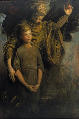 Boy and Angel By Abbott Handerson Thayer Wall Art Painting Prints Poster Canvas Picture Hanging Photo Gift Idea Home Decor