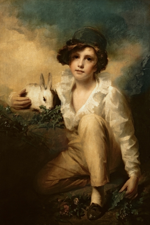 Boy and Rabbit By Henry Raeburn Wall Art Painting Prints Poster Canvas Picture Hanging Photo Gift Idea Home Decor