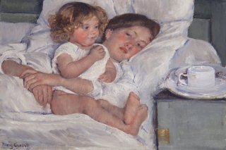 Breakfast in Bed By Mary Cassatt Wall Art Painting Prints Poster Canvas Picture Hanging Photo Gift Idea Home Decor