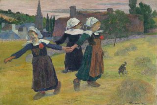 Breton Girls Dancing Pont Aven By Paul Gauguin Wall Art Painting Prints Poster Canvas Picture Hanging Photo Gift Idea Home Decor