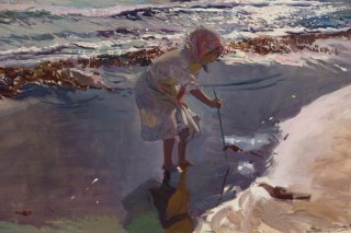 Buscando Mariscos Playa de Valencia By Joaqun Sorolla Wall Art Painting Prints Poster Canvas Picture Hanging Photo Gift Idea Home Decor