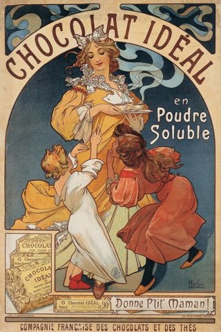 Chocolat Ideal French Vintage By Alphonse Maria Mucha Wall Art Painting Prints Poster Canvas Picture Hanging Photo Gift Idea Home Decor