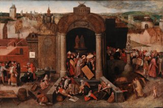 Christ Driving the Traders from the Temple By Hieronymus Bosch Wall Art Painting Prints Poster Canvas Picture Hanging Photo Gift Idea Home Decor