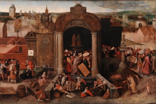 Christ Driving the Traders from the Temple By Hieronymus Bosch Wall Art Painting Prints Poster Canvas Picture Hanging Photo Gift Idea Home Decor