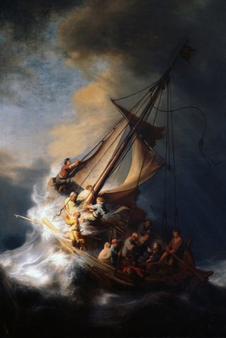 Christ in the Storm on the Lake of Galilee By Rembrandt Van Rijn Wall Art Painting Prints Poster Canvas Picture Hanging Photo Gift Idea Home Decor