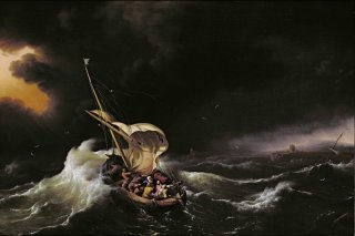 Christ in the Storm on the Sea of Galilee By Ludolf Backhuysen I Wall Art Painting Prints Poster Canvas Picture Hanging Photo Gift Idea Home Decor