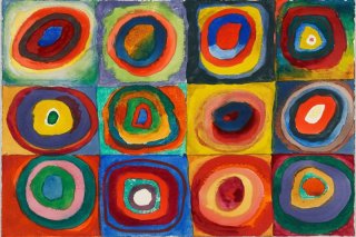 Color Study Squares with Concentric Circles By Wassily Kandinsky Wall Art Painting Prints Poster Canvas Picture Hanging Photo Gift Idea Home Decor