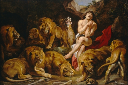 Daniel in the Lions Den By Peter Paul Rubens Wall Art Painting Prints Poster Canvas Picture Hanging Photo Gift Idea Home Decor