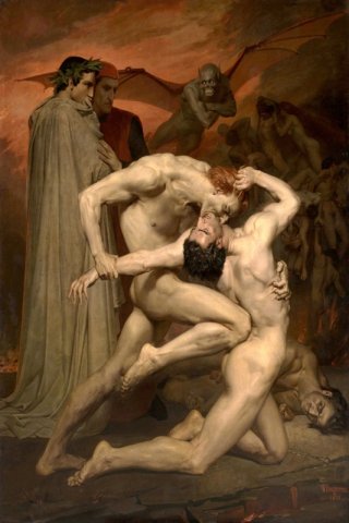 Dante and Virgil By William Adolphe Bouguereau Wall Art Painting Prints Poster Canvas Picture Hanging Photo Gift Idea Home Decor