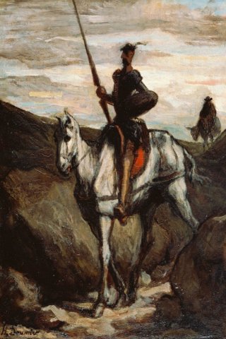 Don Quixote In The Mountains By Honore Daumier Wall Art Painting Prints Poster Canvas Picture Hanging Photo Gift Idea Home Decor