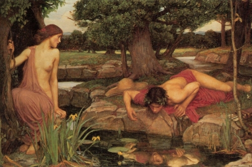 Eco e Narciso By John William Waterhouse Wall Art Painting Prints Poster Canvas Picture Hanging Photo Gift Idea Home Decor