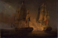 Engagement between HMS Amelia and French frigate l Arethuse off the Isles of Loss by Thomas Whitcombe