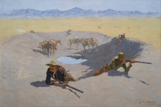 Fight for the Waterhole By Frederic Remington Wall Art Painting Prints Poster Canvas Picture Hanging Photo Gift Idea Home Decor