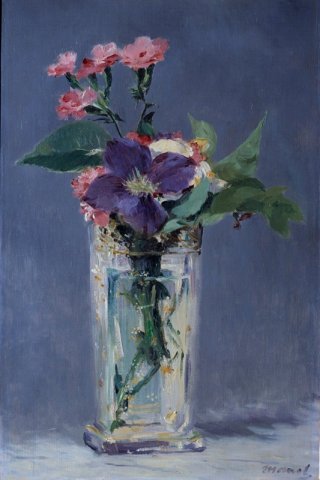 Flowers in a Crystal Vase By Edouard Manet Wall Art Painting Prints Poster Canvas Picture Hanging Photo Gift Idea Home Decor