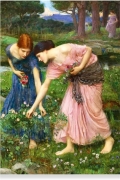 Gather Ye Rosebuds While Ye May By John William Waterhouse Wall Art Painting Prints Poster Canvas Picture Hanging Photo Gift Idea Home Decor