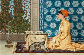 Girl Reciting Quran By Osman Hamdi Bey Wall Art Painting Prints Poster Canvas Picture Hanging Photo Gift Idea Home Decor