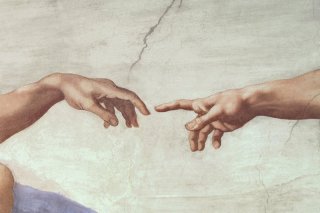 Hands of God and Adam By Michelangelo Buonarroti Wall Art Painting Prints Poster Canvas Picture Hanging Photo Gift Idea Home Decor