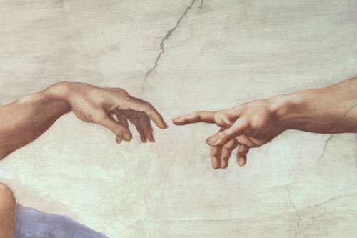 Hands of God and Adam By Michelangelo Buonarroti Wall Art Painting Prints Poster Canvas Picture Hanging Photo Gift Idea Home Decor