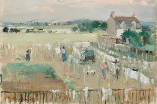 Hanging the Laundry out to Dry By Berthe Morisot Wall Art Painting Prints Poster Canvas Picture Hanging Photo Gift Idea Home Decor