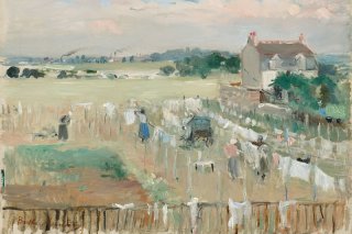Hanging the Laundry out to Dry By John Berthe Morisot Wall Art Painting Prints Poster Canvas Picture Hanging Photo Gift Idea Home Decor