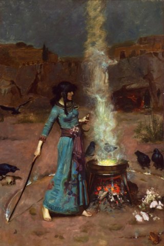 Il cerchio magico By John William Waterhouse Wall Art Painting Prints Poster Canvas Picture Hanging Photo Gift Idea Home Decor