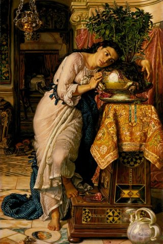 Isabella and the Pot of Basil By William Holman Hunt Wall Art Painting Prints Poster Canvas Picture Hanging Photo Gift Idea Home Decor