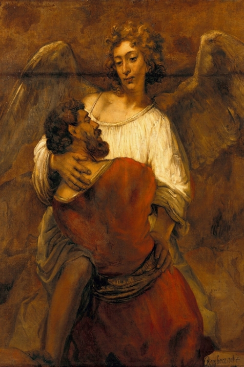 Jacob Wrestling with the Angel By Rembrandt van Rijn Wall Art Painting Prints Poster Canvas Picture Hanging Photo Gift Idea Home Decor
