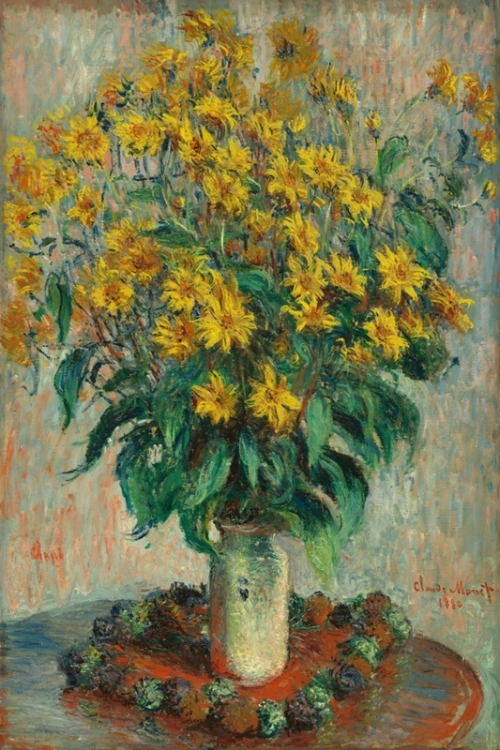 Jerusalem Artichoke Flowers By Claude Monet Wall Art Painting Prints Poster Canvas Picture Hanging Photo Gift Idea Home Decor