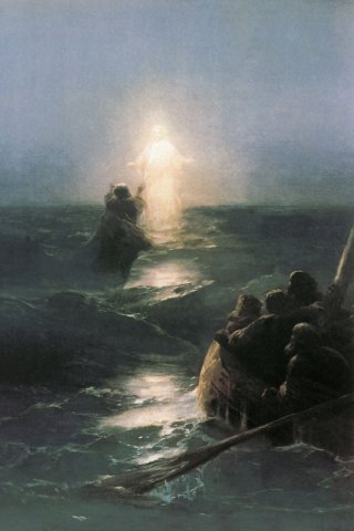 Jesus Walking on Water By Ivan Aivazovsky Wall Art Painting Prints Poster Canvas Picture Hanging Photo Gift Idea Home Decor