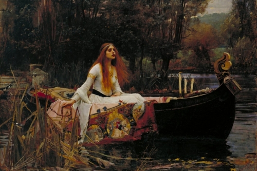 La dama di Shalott By John William Waterhouse Wall Art Painting Prints Poster Canvas Picture Hanging Photo Gift Idea Home Decor