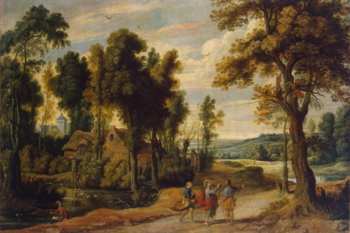 Landscape with Christ and his Disciples on the Road to Emmaus By Jan Wildens
