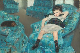 Little Girl in a Blue Armchair By Mary Cassatt Wall Art Painting Prints Poster Canvas Picture Hanging Photo Gift Idea Home Decor
