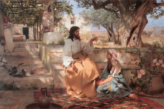 Martha and Mary with Jesus By Henryk Siemiradzki Wall Art Painting Prints Poster Canvas Picture Hanging Photo Gift Idea Home Decor