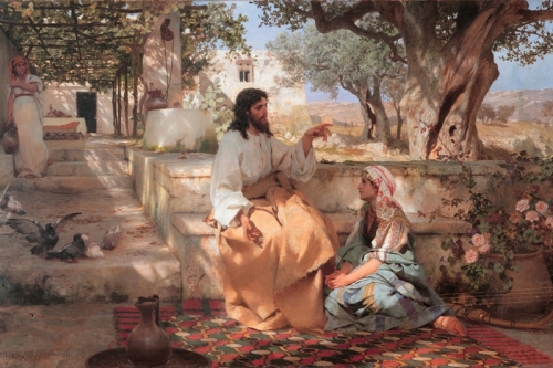 Martha and Mary with Jesus By Henryk Siemiradzki Wall Art Painting Prints Poster Canvas Picture Hanging Photo Gift Idea Home Decor