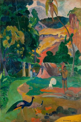 Matamoe Landscape with Peacocks By Paul Gauguin Wall Art Painting Prints Poster Canvas Picture Hanging Photo Gift Idea Home Decor