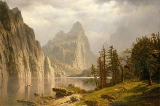 Merced River, Yosemite Valley By Albert Bierstadt Wall Art Painting Prints Poster Canvas Picture Hanging Photo Gift Idea Home Decor