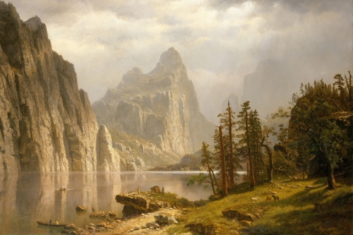 Merced River, Yosemite Valley By Albert Bierstadt Wall Art Painting Prints Poster Canvas Picture Hanging Photo Gift Idea Home Decor