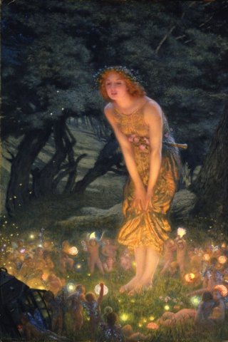 Midsummer Eve By Edward Robert Hughes Wall Art Painting Prints Poster Canvas Picture Hanging Photo Gift Idea Home Decor